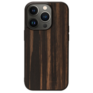 Man & Wood iPhone 14 Pro Max用天然木ケース Ebony I23644I14PM-イメージ1