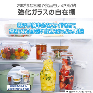 東芝 【右開き】411L 5ドア冷蔵庫 VEGETA マットホワイト GR-Y41GH(WU)-イメージ3