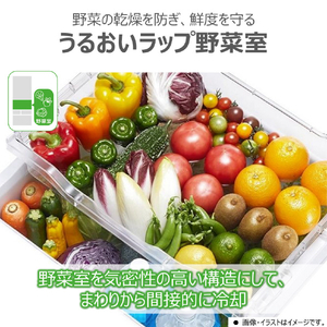東芝 【右開き】411L 5ドア冷蔵庫 VEGETA マットホワイト GR-Y41GH(WU)-イメージ4