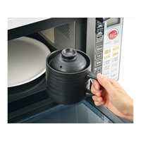 カクセー FC82112 T-01B 電子レンジ専用炊飯陶器 楽炊御膳 黒