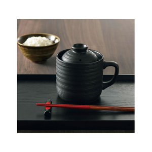 カクセー T-01B 電子レンジ専用炊飯陶器 楽炊御膳 黒 FC82112-イメージ3