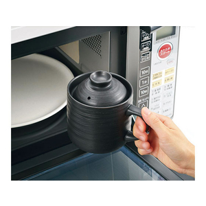 カクセー T-01B 電子レンジ専用炊飯陶器 楽炊御膳 黒 FC82112-イメージ5
