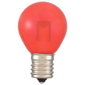オーム電機 LED電球 E17口金 全光束8lm(1．2Wサイン球 装飾用) クリア赤色相当 LDS1R-H-E17 13C-イメージ1