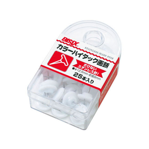 ミツヤ カラーハイタック画鋲 白 25本×5 FC12681-BX1-6-WH-イメージ1
