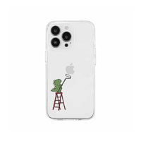 AKAN iPhone 15 Pro用ソフトクリアケース ペインティング グリーン AK25645I15PR