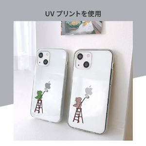 AKAN iPhone 15 Pro用ソフトクリアケース ペインティング グリーン AK25645I15PR-イメージ11
