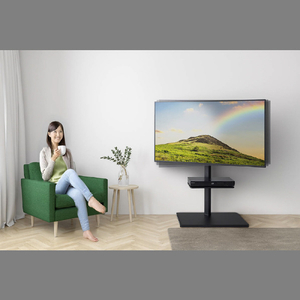 朝日木材 壁寄せテレビスタンド ブラック WS-MS650-BK-イメージ11
