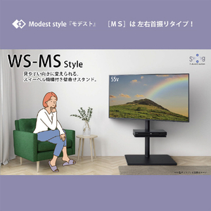 朝日木材 壁寄せテレビスタンド ブラック WS-MS650-BK-イメージ9