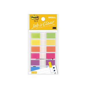 3M ポスト・イット フィルム 透明見出し 44×10mm 6色 6冊 F814483-683NEH-イメージ1