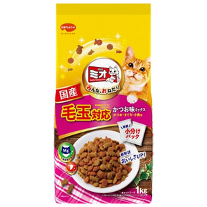 日本ペットフード ミオドライミックス 毛玉対応 かつお味 1kg ﾐｵﾄﾞﾗｲﾐﾂｸｽｹﾀﾞﾏﾀｲｵｱｳ1KG-イメージ1