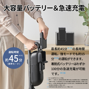 シャープ 紙パック式コードレススティッククリーナー RACTIVE Air POWER ブラック系 EC-KR70A-B-イメージ7