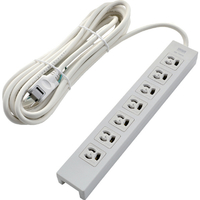 トラスコ 電源タップ ３Ｐ抜け止め７個口 １０Ｍ アース／マグネット付 TRUSCO 電源タップ 3P抜け止めタイプ TOT3N-710