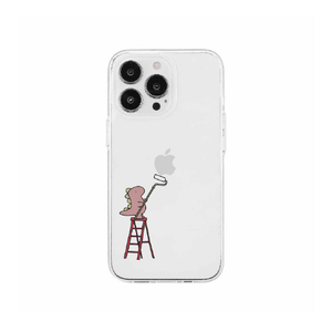 AKAN iPhone 15 Pro用ソフトクリアケース ペインティング ピンク AK25646I15PR-イメージ1