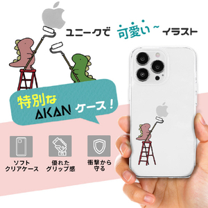 AKAN iPhone 15 Pro用ソフトクリアケース ペインティング ピンク AK25646I15PR-イメージ6