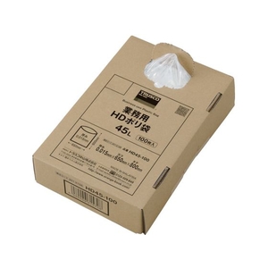 トラスコ中山 業務用HDポリ袋 半透明箱入 0.02mm厚×90L 100枚 FC835GS-2072158-イメージ1