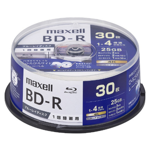 マクセル 録画用25GB(1層) 1-4倍速 ブルーレイディスク 30枚入り ホワイト BRV25WPG30SP マクセル 録画用25GB(1層) 1-4倍速 ブルーレイディスク 30枚入り ホワイト BRV25WPG30SP