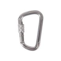 トラスコ中山 TRUSCO　ネジロック付カラビナ　線径8mmx79mm　シルバー TKNNL880SV