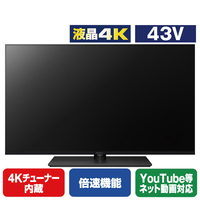 パナソニック 43V型4Kチューナー内蔵4K対応液晶テレビ VIERA TV-43W90B