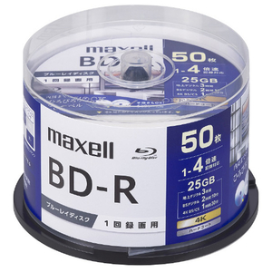 マクセル 録画用25GB(1層) 1-4倍速 ブルーレイディスク 50枚入り ホワイト BRV25WPG50SP マクセル 録画用25GB(1層) 1-4倍速 ブルーレイディスク 50枚入り ホワイト BRV25WPG50SP