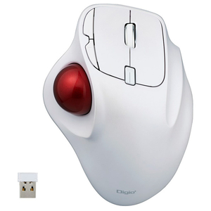 ナカバヤシ スタンダード 無線5ボタン光学式親指トラックボール ホワイト MUS-TRIF175W-イメージ1