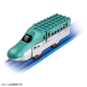 タカラトミー トミカ・プラレールブロック E5系新幹線はやぶさ ブルー ﾄﾐﾌﾟﾗﾌﾞﾛﾂｸE5ｹｲｼﾝｶﾝｾﾝﾊﾔﾌﾞｻ-イメージ1