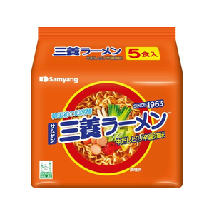 三菱ジャパン 三養ジャパン/三養ラーメン 牛だしピリ辛醤油味 袋麺 5食パック FC111RW-イメージ1