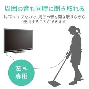 エレコム TV用ヘッドホン(スタンダード)カナルタイプ ブラック EHP-TV11CM3BK-イメージ4