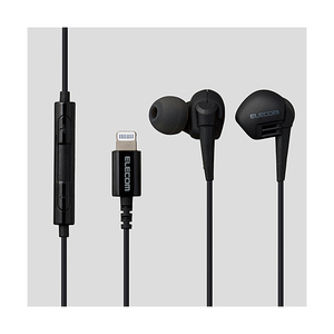 エレコム Lightning接続ヘッドホンマイク Grand Bass ブラック EHP-LGB10MBK エレコム Lightning接続ヘッドホンマイク Grand Bass ブラック EHP-LGB10MBK