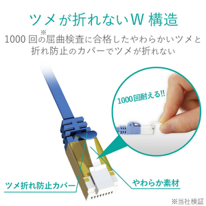 エレコム ツメ折れ防止フラットLANケーブル(Cat7対応)(10m) ブルーメタリック LD-TWSFT/BM100-イメージ5