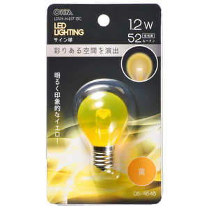 オーム電機 LED電球 E17口金 全光束52lm(1．2Wサイン球 装飾用) クリア黄色相当 LDS1Y-H-E17 13C-イメージ2