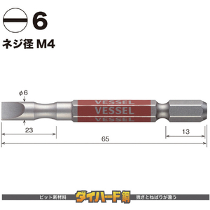 ベッセル（ＴＮ） 剛彩ビット　２本組　（片頭）　－６×６５ｍｍ GS16PL60-イメージ2