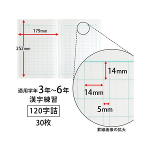 キョクトウ かんがえる学習帳 漢字練習 120字詰 3～6年生120字1冊 F887871-L416-イメージ3