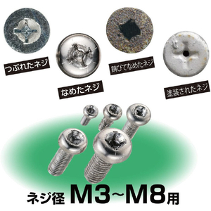 ベッセル ネジはずしビット Ｍ３～Ｍ８ ＮＥＪ－１２３ VESSEL ネジはずしビット 3本組 NEJ-123-イメージ2