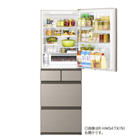 日立 RHWS47XLH 【左開き】470L 5ドア冷蔵庫 ブラストモーブグレー