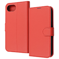 レイアウト iPhone 16e用Like standard 耐衝撃 マグネットベルト シンプル 手帳型レザーケース レッド RT-P50ELC1/R