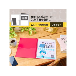 プラス イトオシ A5クリアーホルダー 2ポケット ツインリング型ファイル レッド FC286ST-91820FL-312CF-イメージ4