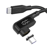 CIO ディスプレイ表示付き L字型マグネットシリコンケーブル CtoC 100W 1m ブラック CIO-SLLMG-SC-CC1-BK