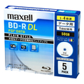 マクセル データ用BD-R DL 50GB 1-4倍速対応 インクジェットプリンター対応 5枚入り ホワイトレーベル BR50PPLWPB5S