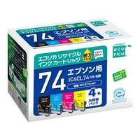エコリカ エプソン用リサイクルインクカートリッジ4色パック IC4CL74 FCM1498-ECI-E74-4P