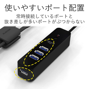 エレコム USB3．0ハブ(4ポートマグネット付き) ブラック U3H-T410SBK-イメージ8