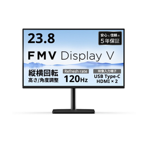 富士通 23．8型ワイド液晶 FMV Display V ブラック K0AK001ZJF-イメージ1