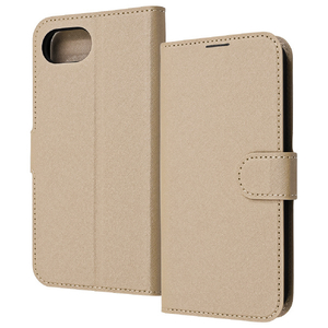 レイアウト iPhone 16e用Like standard 耐衝撃 マグネットベルト シンプル 手帳型レザーケース シャイニーベージュ RT-P50ELC1/BE-イメージ1
