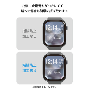 エレコム Apple Watch用フルカバーガラスフィルム 高透明 指紋防止 貼付ツール付 ブラック AW-25AFLGGR-イメージ8