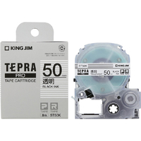 キングジム テプラ PROテープカートリッジ 透明ラベル 50mm幅 透明/黒文字 ST50K