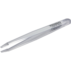 トラスコ 透明プラスチック製ピンセット　１２０ｍｍ　先平細型 TPP-233-TM-イメージ1