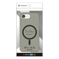 トリニティ iPhone 17e / 16e用 [Silky Armor] MagSafe対応 シルキータッチケース マットクリアブラック TR-IP26S-SA-CLBK