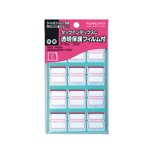 コクヨ タックインデックス 透明保護フィルム付 中 赤 120片 F802648-ﾀ-121R-イメージ1