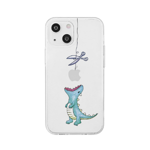 AKAN iPhone 15 Plus用ソフトクリアケース はらぺこザウルス グリーン AK25654I15PL-イメージ1