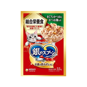 ユニ・チャーム 銀のスプーン パウチ まぐろ・かつおにかつお節 55g FC120RK-イメージ1