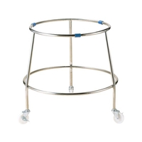 エムテートリマツ MT/18-8 丸型 ざる置き台 H-C (白キャスター付) FCL6234-011166001